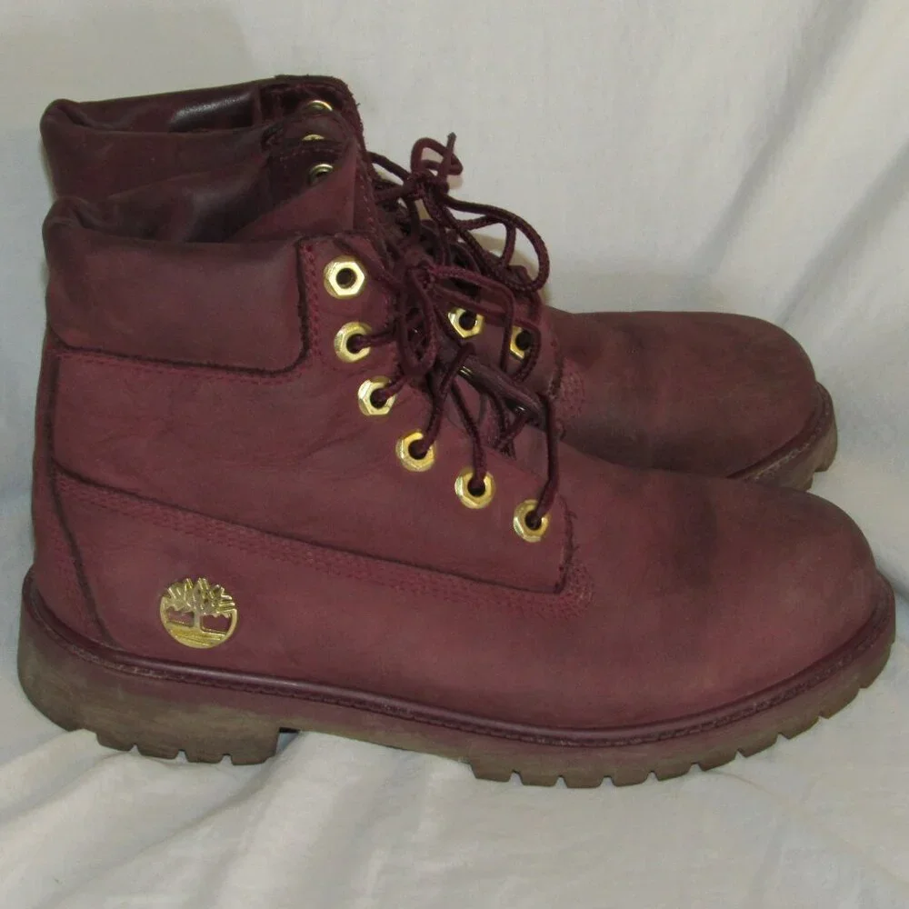 Timberland Primaloft 200 Gram Berry Burgundy Boots Girls sz 5